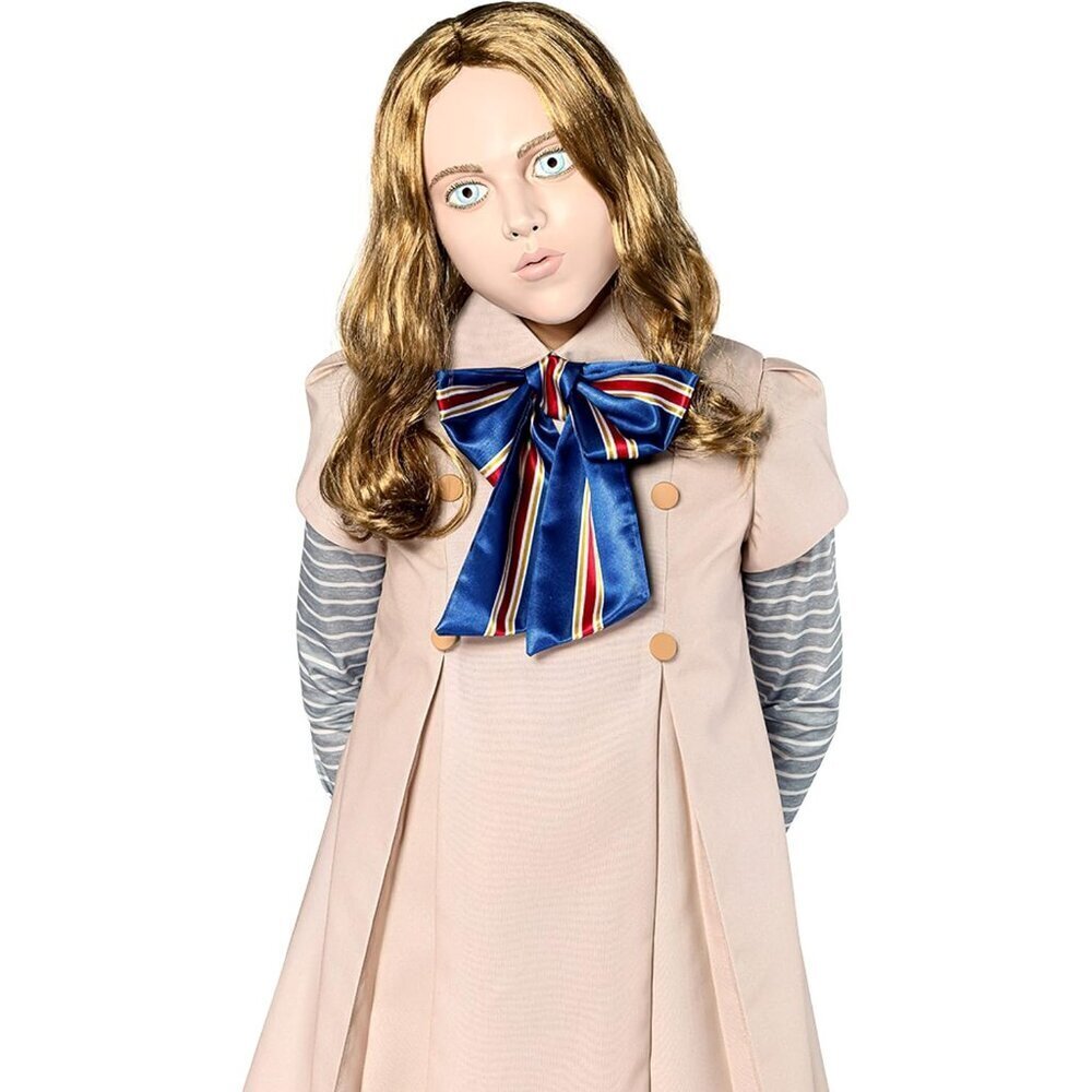 Adult M3GAN Half-Mask with Hair Costume Accessory for Women